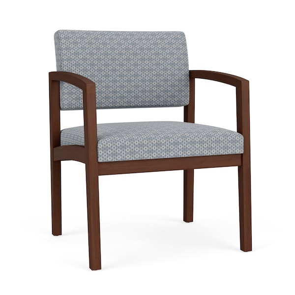 Lesro Lenox Wood Wide Guest Chair Wood Frame, Walnut, RS Fog Upholstery LW1201 - main
